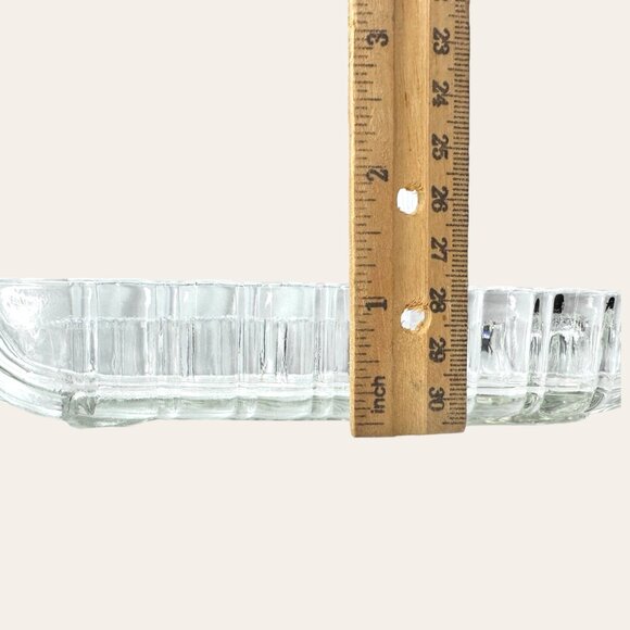 Anchor Hocking Glass A560 Relish Dish Vanity Fan Handles Scalloped Edges USA - Picture 6 of 10